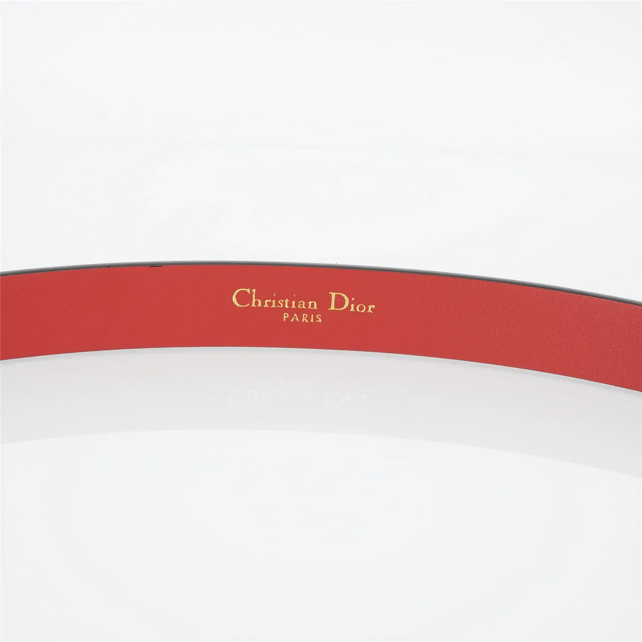 Dior CD Belt Red Smooth Leather Gold-Tone Buckle Leather Belt 7