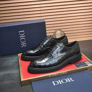 Dior Croc-Embossed Patent Leather Oxford Shoes