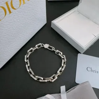 Dior Link Bracelet Chaîne Gravée en Argent