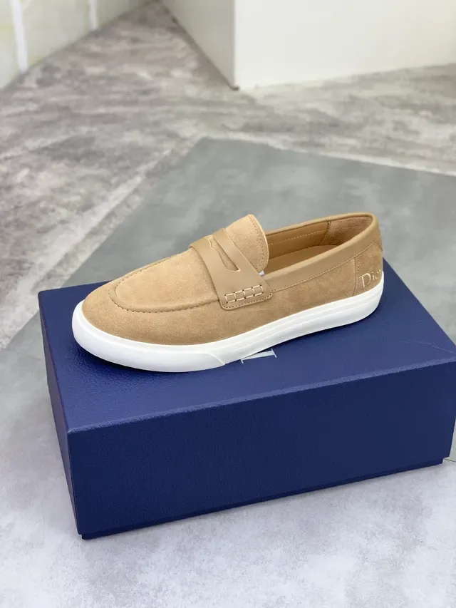 Mocasín Dior Beige y Blanco Ante Correa Penny 4