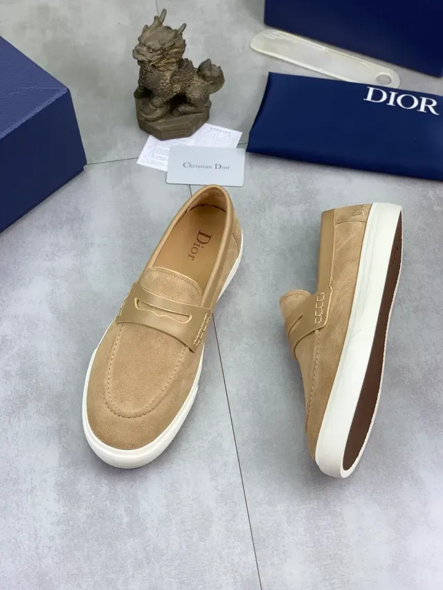 Mocasín Dior Beige y Blanco Ante Correa Penny 5