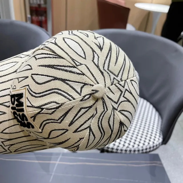 Dior Miss Dior Abstract Line-Print Beige Baseball Cap 2