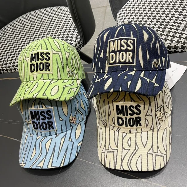 Dior Miss Dior Abstract Line-Print Beige Baseball Cap 6