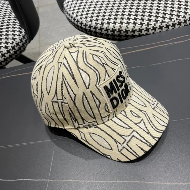 Dior Miss Dior Abstract Line-Print Beige Baseball Cap 8