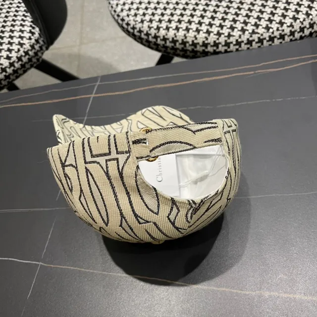 Dior Miss Dior Abstract Line-Print Beige Baseball Cap 10