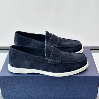Dior नेवी सफेद सूड सोल लोअफर