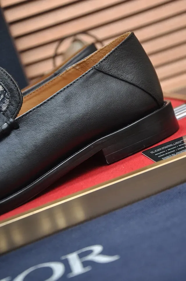 Dior Oblique Loafer Black Leather Monogrammed Penny Strap Loafers 8