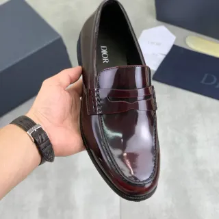 Dior Penny Loafer Burgundy Patent Leather Loafers