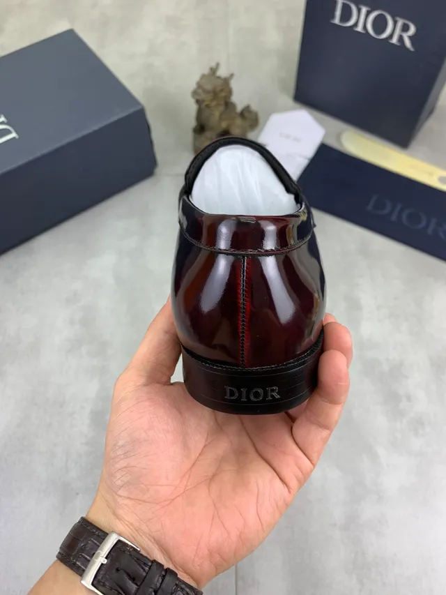 Dior Penny Loafer Burgundy Patent Leather Loafers 4
