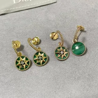 Dior Rose des Vents Malachite Star Drop Earrings