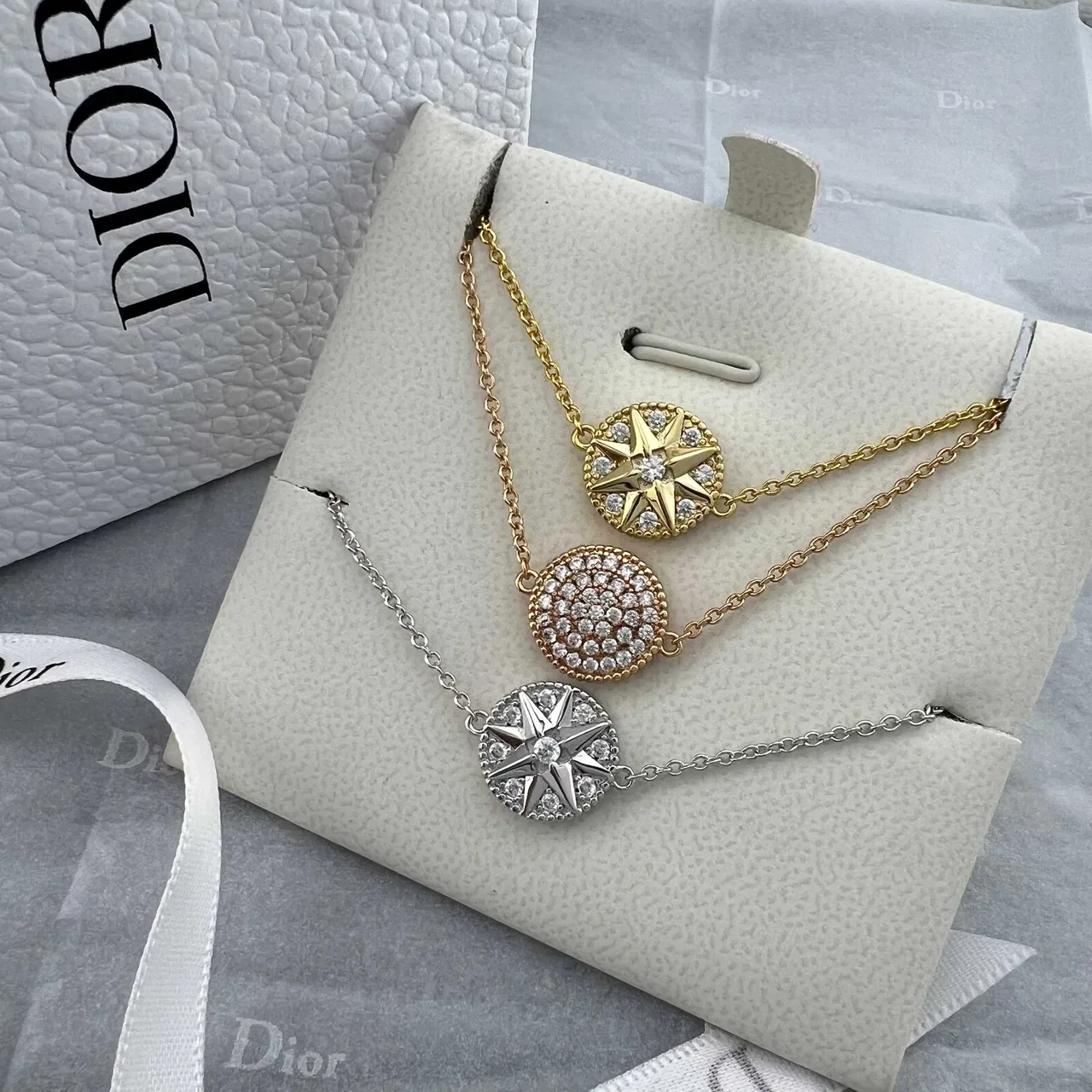 Dior Rose des Vents Pavé كريستال Compass-Star أساور 5