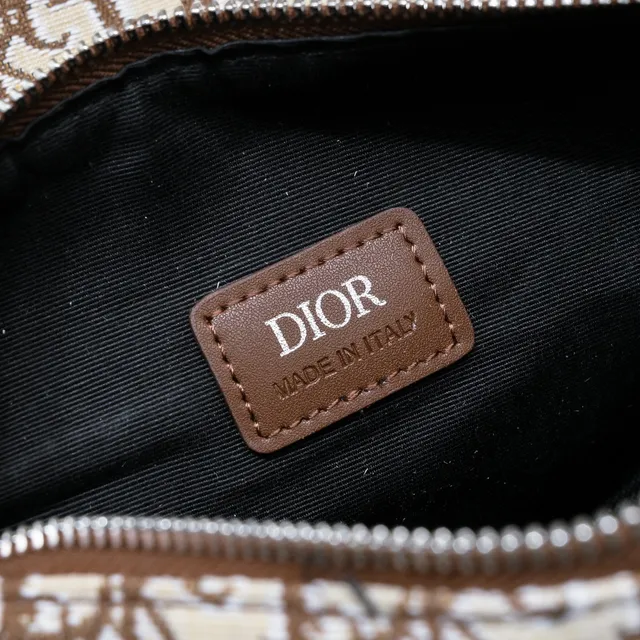Dior Saddle Beige Brown Monogrammed Canvas Silhouette Saddle Bag 2