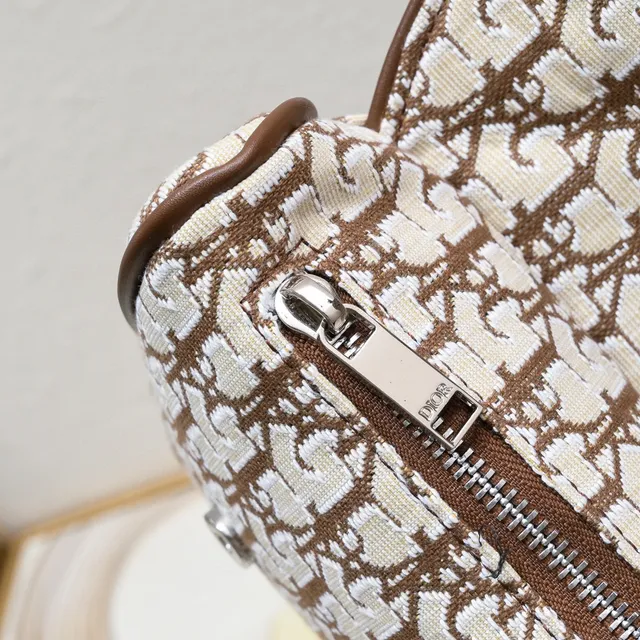 Dior Saddle Beige Brown Monogrammed Canvas Silhouette Saddle Bag 4