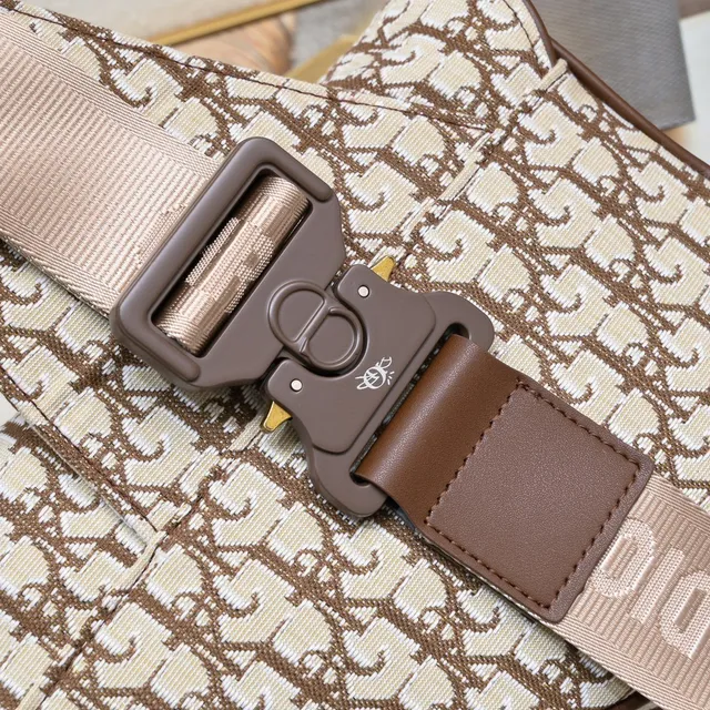 Dior Saddle Beige Brown Monogrammed Canvas Silhouette Saddle Bag 7
