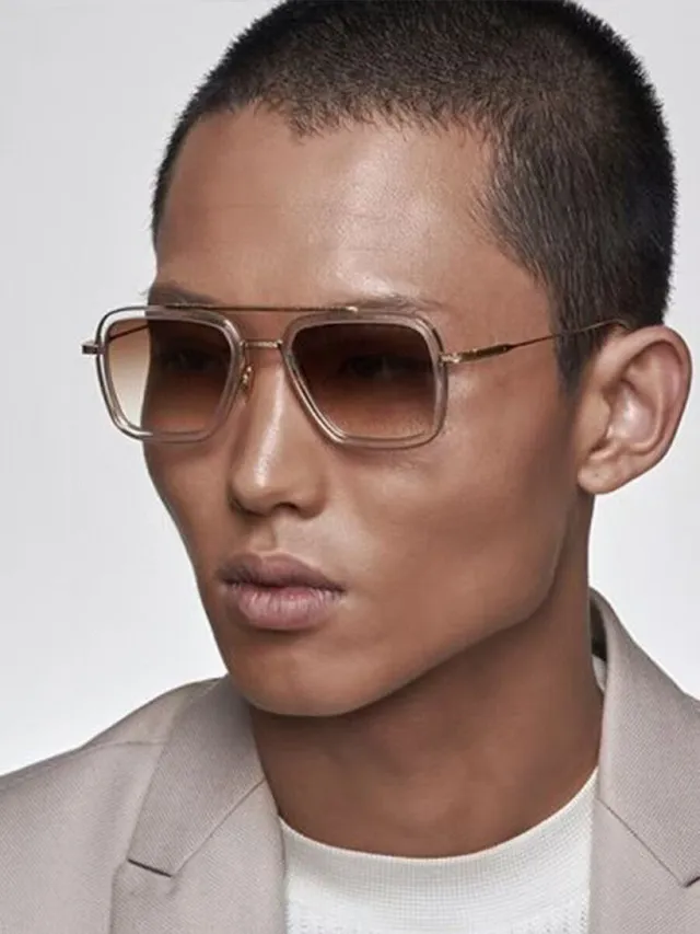 DITA Flight 006 Lunettes de soleil noires et or rose avec dégradé 4