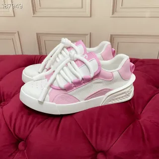 Dolce & Gabbana NS1 White and Pink Lifestyle Sneakers