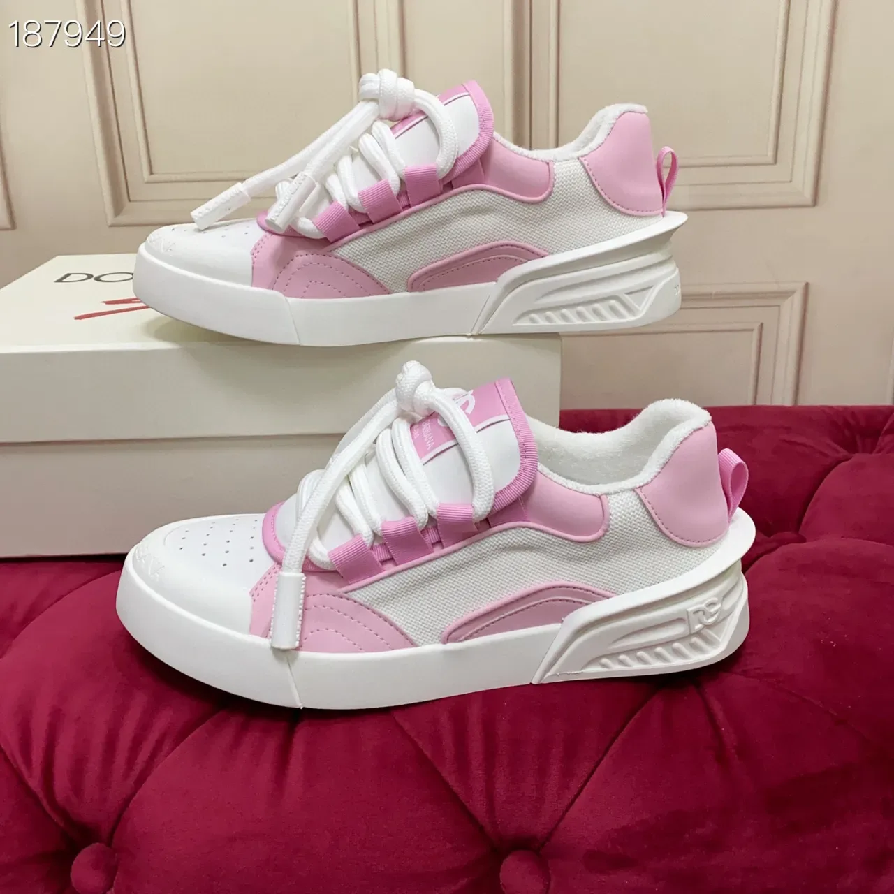 Dolce & Gabbana NS1 Tênis Lifestyle Brancos e Rosados 5