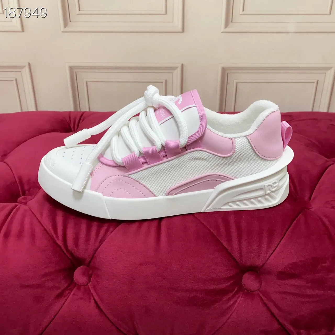 Dolce & Gabbana NS1 Tênis Lifestyle Brancos e Rosados 6