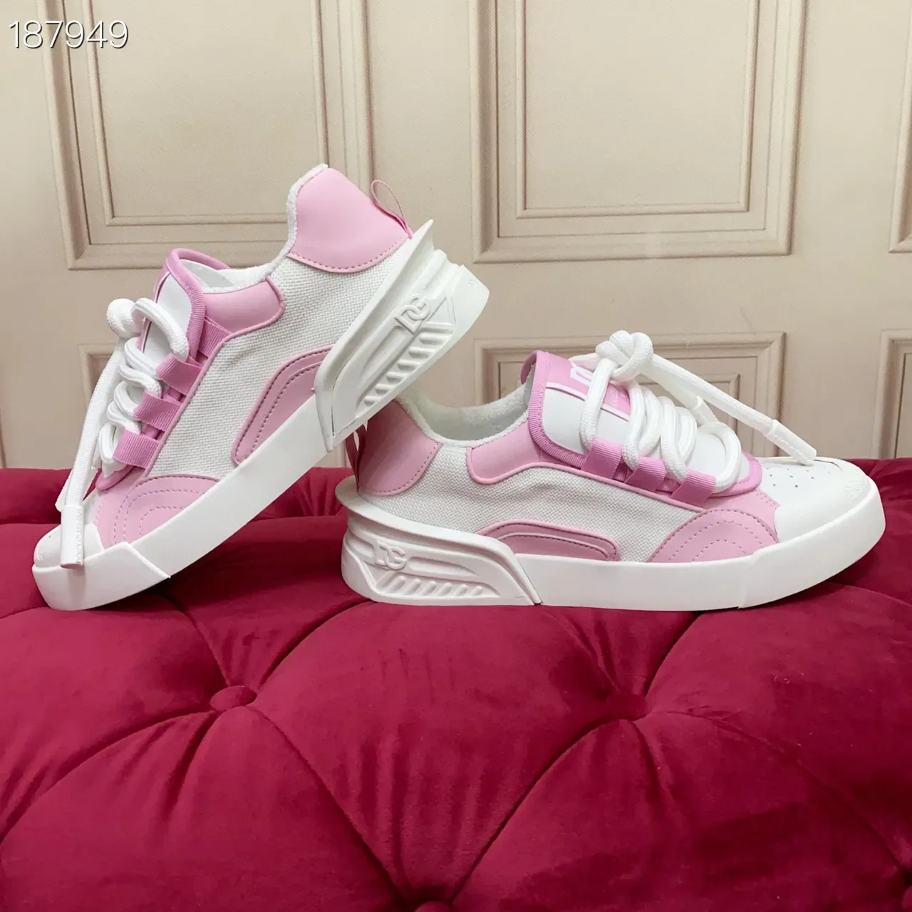 Dolce & Gabbana NS1 Tênis Lifestyle Brancos e Rosados 7