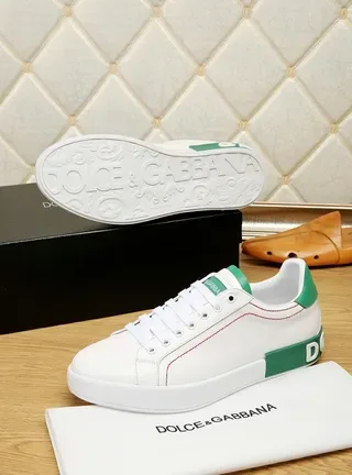 Dolce & Gabbana Portofino Chaussures Lifestyle Blanches et Vertes 2