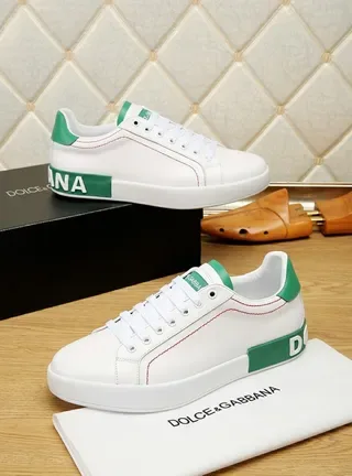 Dolce & Gabbana Portofino Chaussures Lifestyle Blanches et Vertes 4
