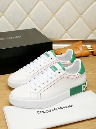 Dolce & Gabbana Portofino Chaussures Lifestyle Blanches et Vertes 5