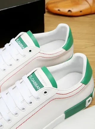 Dolce & Gabbana Portofino Chaussures Lifestyle Blanches et Vertes 6
