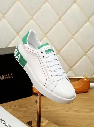 Dolce & Gabbana Portofino Chaussures Lifestyle Blanches et Vertes 7