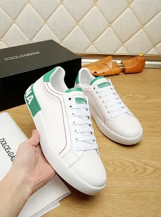 Dolce & Gabbana Portofino Chaussures Lifestyle Blanches et Vertes 8