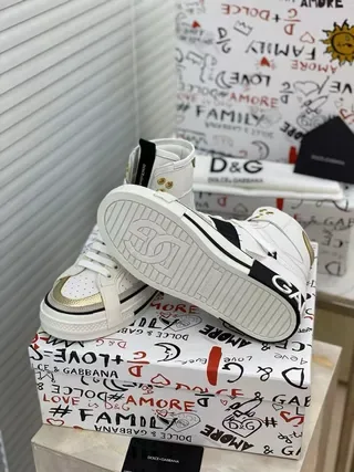 Dolce & Gabbana Portofino Brancos Pretos Dourados Tênis Lifestyle 2