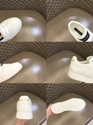 Dolce & Gabbana Portofino Chaussures Lifestyle Blanches en Cuir à Boucle 4