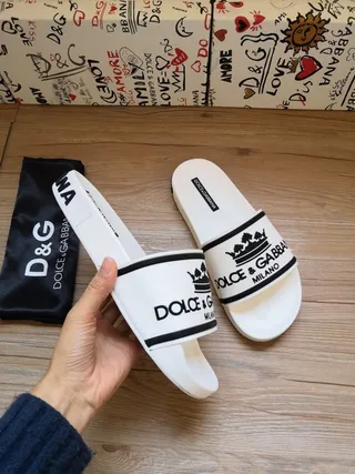 Dolce & Gabbana Slide White and Black Slippers 2
