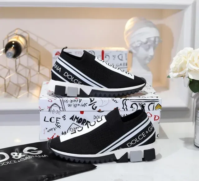 Dolce & Gabbana Speed Trainer أحذية رياضية أنيقة سوداء وبيضاء نمط حياة 2