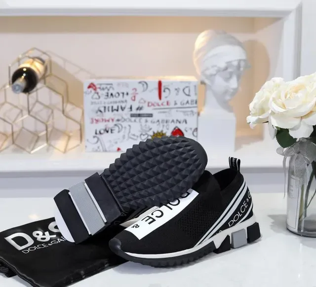 Dolce & Gabbana Speed Trainer أحذية رياضية أنيقة سوداء وبيضاء نمط حياة 4