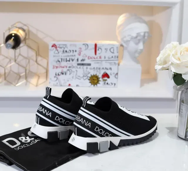 Dolce & Gabbana Speed Trainer أحذية رياضية أنيقة سوداء وبيضاء نمط حياة 5
