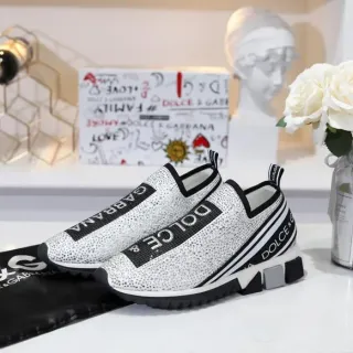 Dolce & Gabbana Speed Trainer White Black Laceless Lifestyle Sneakers