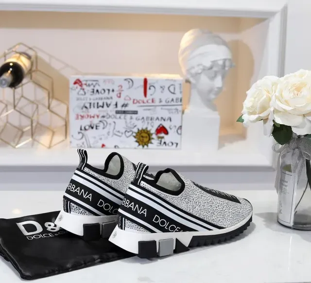 Dolce & Gabbana Speed Trainer Zapatillas Lifestyle Blancas Negras Sin Cordones 2