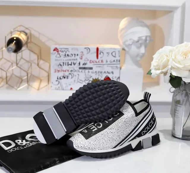 Dolce & Gabbana Speed Trainer Zapatillas Lifestyle Blancas Negras Sin Cordones 3