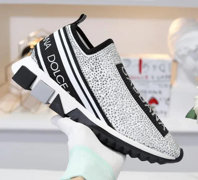 Dolce & Gabbana Speed Trainer Zapatillas Lifestyle Blancas Negras Sin Cordones 4