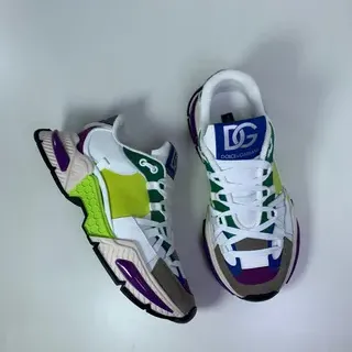 Dolce & Gabbana Track Multicolor Platform Sole Multi-Panel Color-Blocked Upper Chunky Sneakers