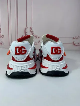Dolce & Gabbana White Red Sole Multi-Panel Construction Chunky Sneakers 3