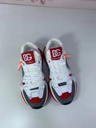 Dolce & Gabbana White Red Sole Multi-Panel Construction Chunky Sneakers 4