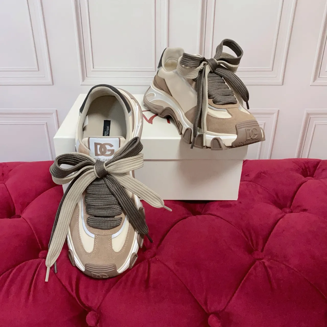 Dolce & Gabbana B27 Zapatillas chunky beige y tan 5