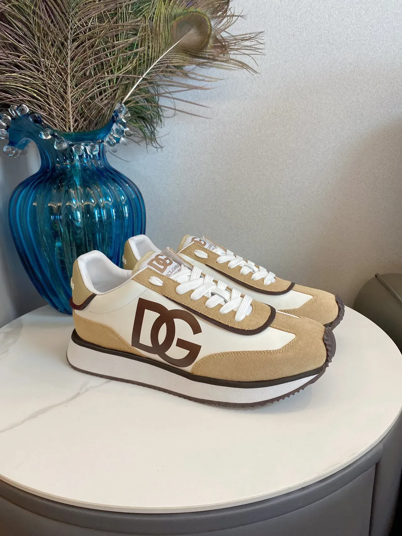 Dolce & Gabbana Beige Brown Retro Runner Silhouette Two-Tone Suede And Leather Sneakers 2