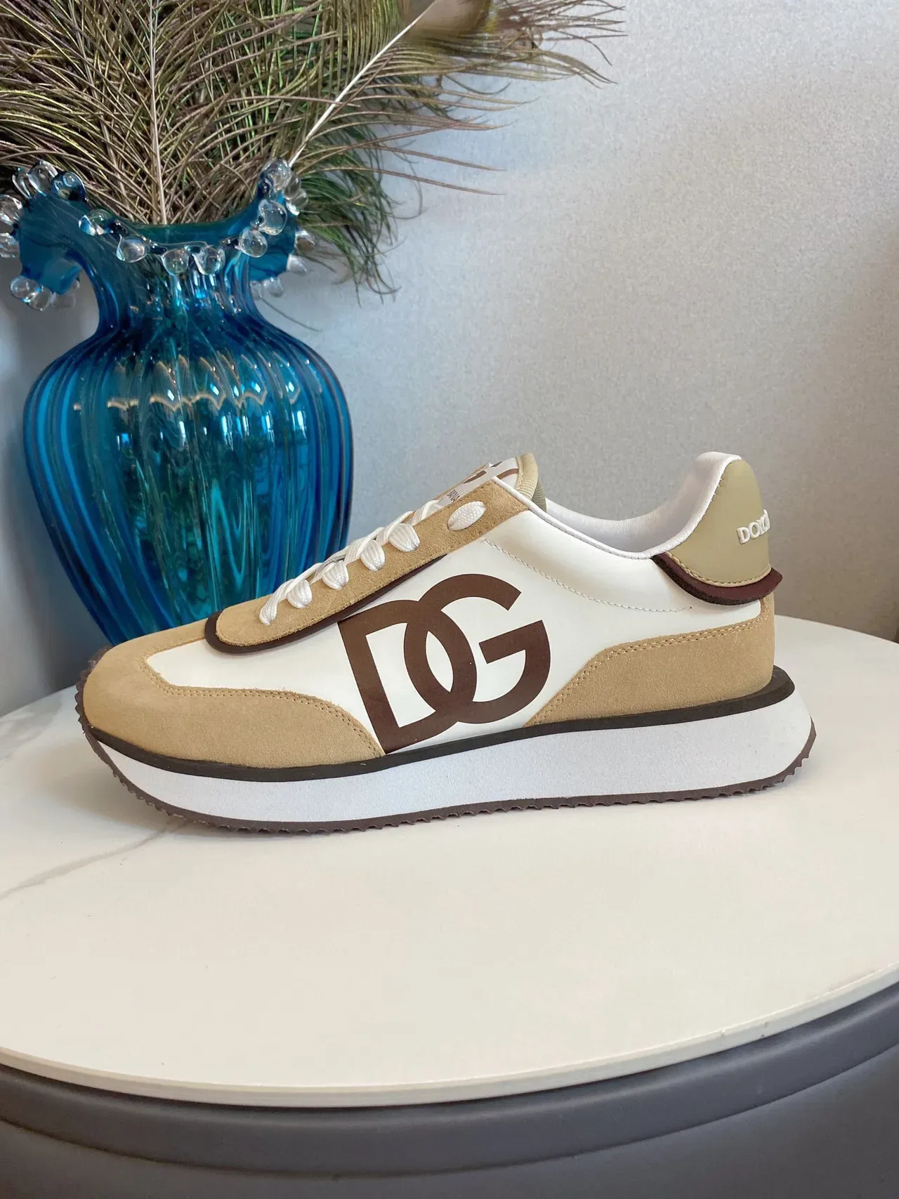 Dolce & Gabbana Beige Brown Retro Runner Silhouette Two-Tone Suede And Leather Sneakers 5