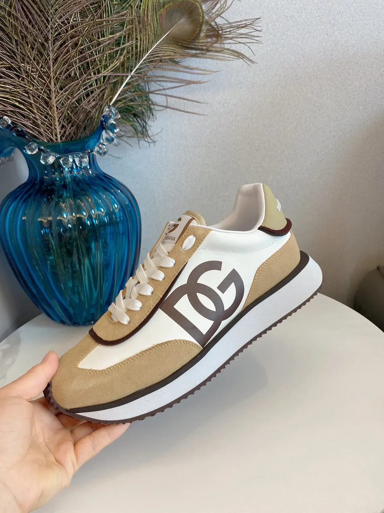 Dolce & Gabbana Beige Brown Retro Runner Silhouette Two-Tone Suede And Leather Sneakers 6