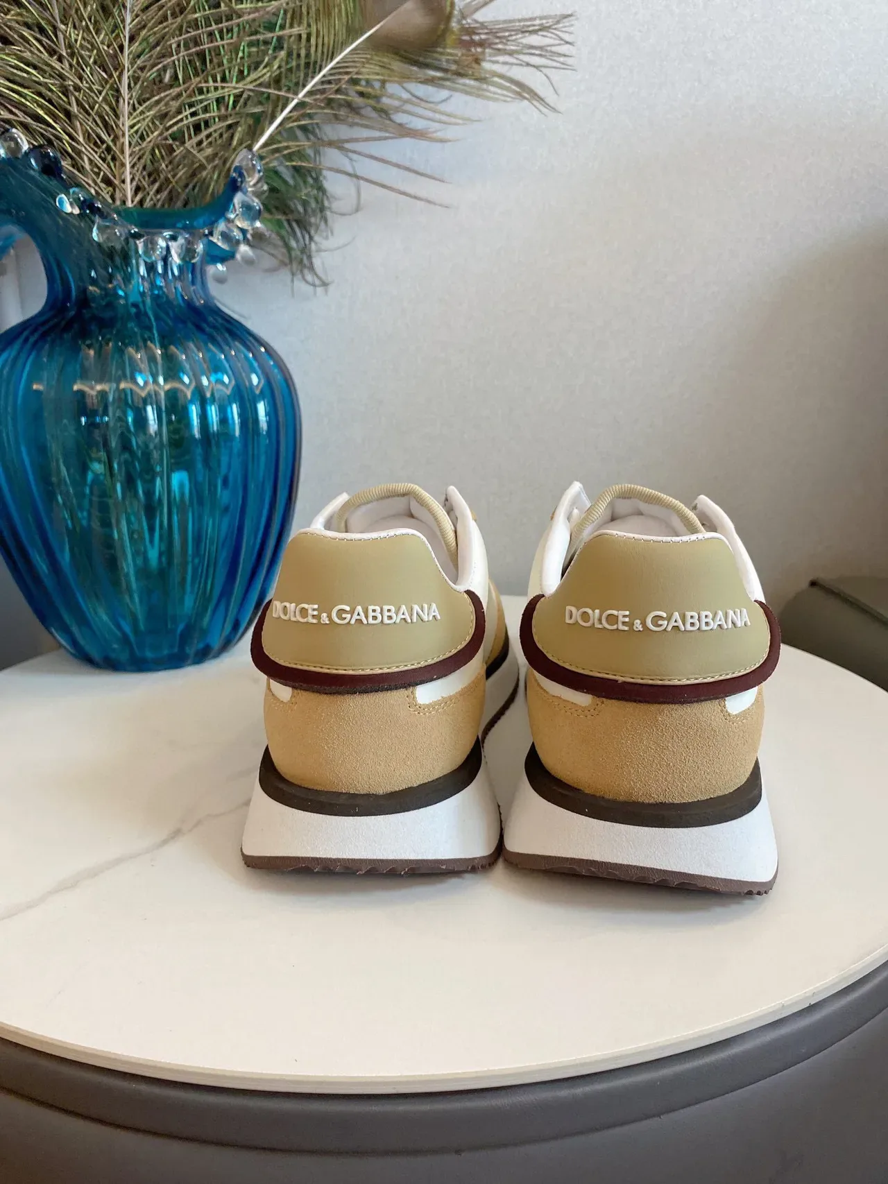Dolce & Gabbana Beige Brown Retro Runner Silhouette Two-Tone Suede And Leather Sneakers 7