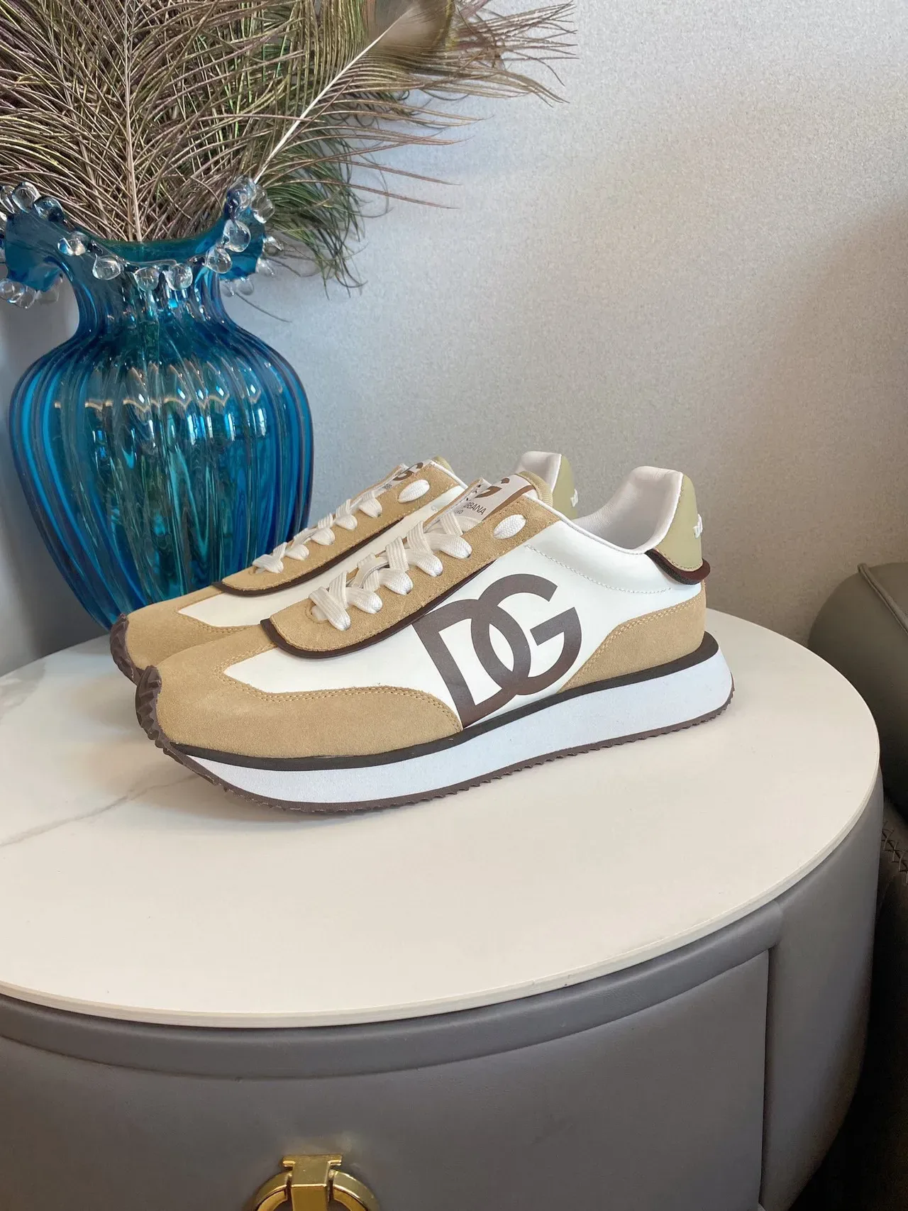 Dolce & Gabbana Beige Brown Retro Runner Silhouette Two-Tone Suede And Leather Sneakers 9