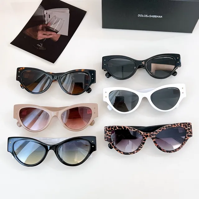 Dolce & Gabbana Óculos de Sol Preto Dourado Silhueta Cat-Eye Armação de Acetato 8