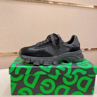 Dolce & Gabbana Black Sole Layered Suede And Leather Upper Chunky Sneakers
